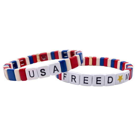 USA TILE BRACELET RED/WHITE/BLUE