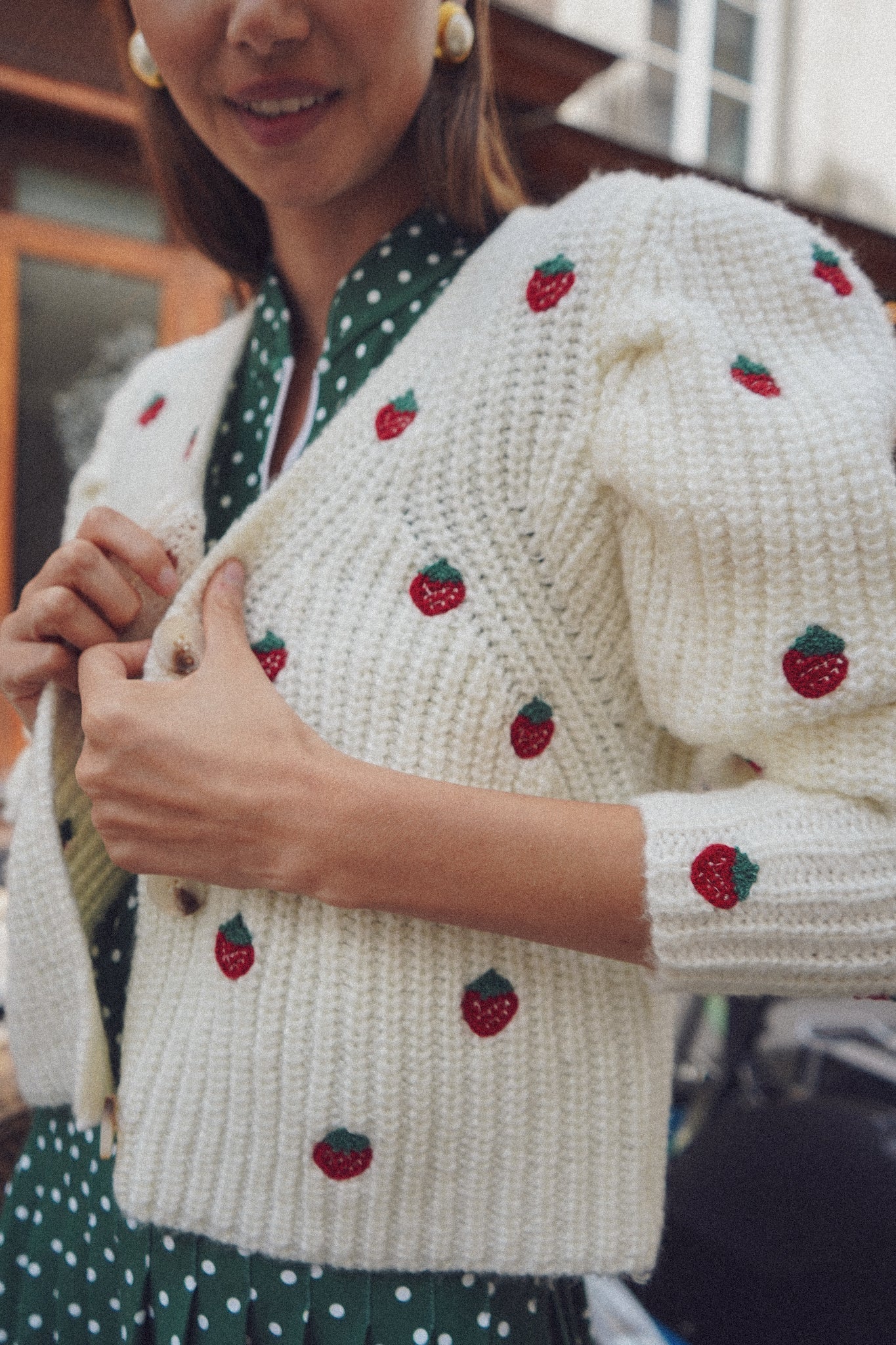 THEY HYACINTH CARDIGAN STRAWBERRY