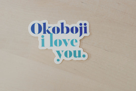 OKOBOJI I LOVE YOU STICKER
