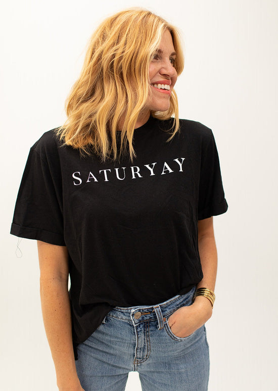 Load image into Gallery viewer, SATURYAY ROLLED CUFF T-SHIRT
