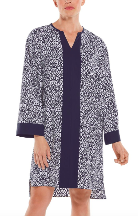 Load image into Gallery viewer, CALVADA COVER-UP DRESS NAVY TAPESTRY
