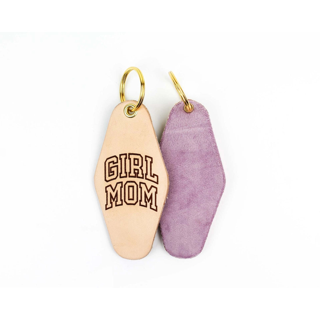 Load image into Gallery viewer, GIRL MOM LEATHER &amp;amp; VELVET KEYCHAIN
